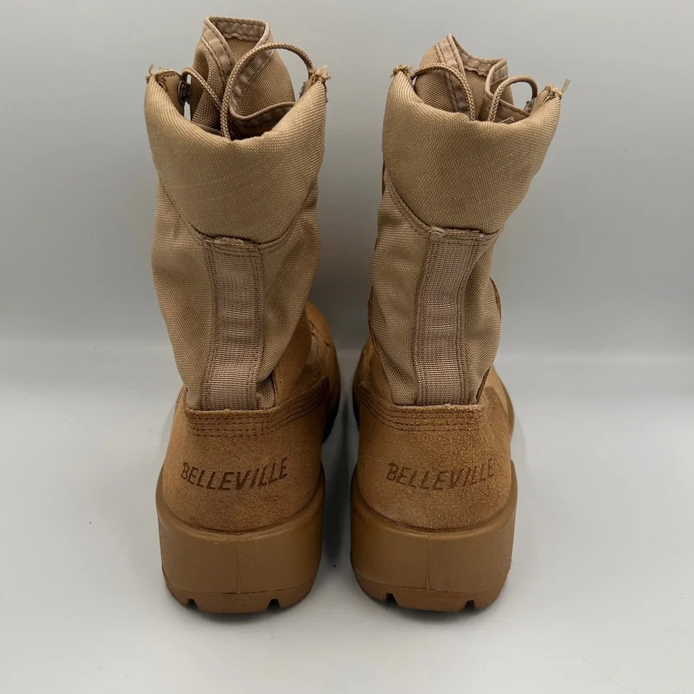 Belleville 390DES Hot Weather Tan Suede Military Combat Boots Mens 6.5 R Vibram